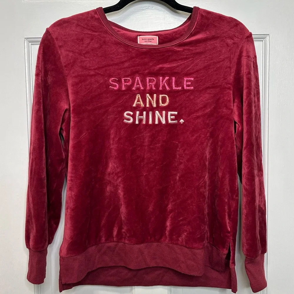 Kate Spade Sparkle‎ and Shine Velour Crewneck
